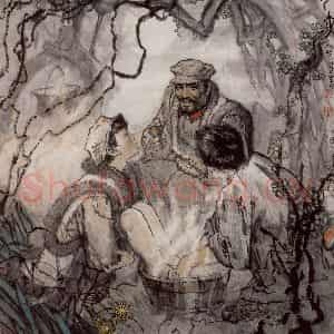 1982年 李宝林《月夜》国画人物作品图片鉴赏