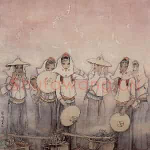 1983年 李宝林《晨妆》国画人物作品图片鉴赏