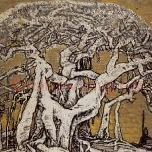 1989年 李宝林《古榕小渡》国画山水作品图片鉴赏