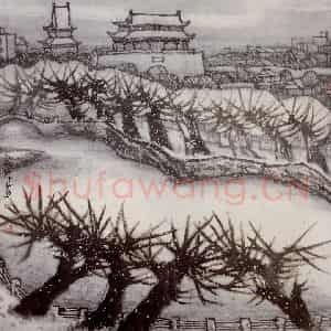 1988年 李宝林《银妆》国画山水作品图片鉴赏