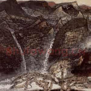 1992年 李宝林《红山岭》国画山水作品图片鉴赏