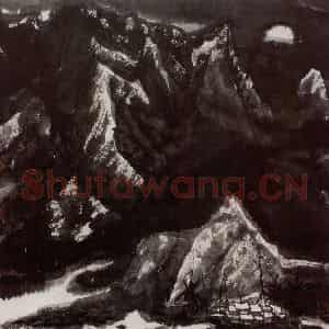 1994年 李宝林《大山回响》国画山水作品图片鉴赏
