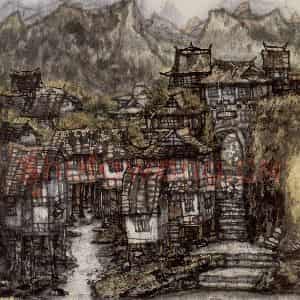 1993年 李宝林《苗乡秋色》国画山水作品图片鉴赏