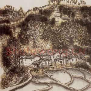 2001年 李宝林《大山深处有耕田》国画山水作品图片鉴赏