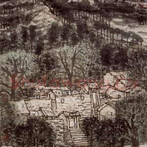 2001年 李宝林《新县胡湾》国画山水作品图片鉴赏