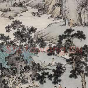 近现代 陈少梅《西园雅集图》国画综合作品图片鉴赏