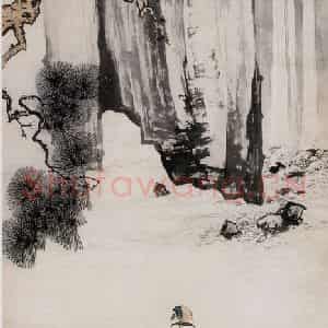 近现代 陈少梅《观瀑图》国画综合作品图片鉴赏
