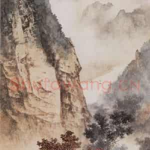 近现代 陈少梅《秋山秋水》国画山水作品图片鉴赏