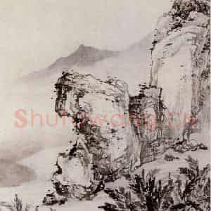 近现代 陈少梅《春蕉高士图》国画山水作品图片鉴赏