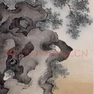 近现代 陈少梅《幽园仕女》国画综合作品图片鉴赏