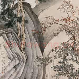近现代 陈少梅《听泉图》国画综合作品图片鉴赏