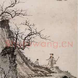 近现代 陈少梅《探梅》国画综合作品图片鉴赏