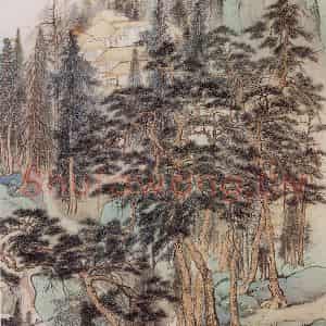 近现代 陈少梅《山居松风图》国画山水作品图片鉴赏