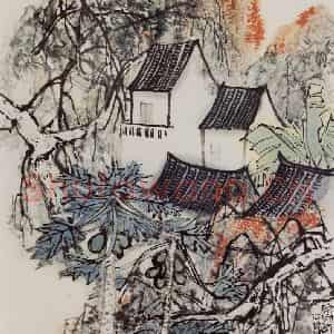 1962年 石鲁《家家都在花丛中》国画人物写意作品图片鉴赏