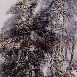 1962年 石鲁《华山松》国画人物写意作品图片鉴赏
