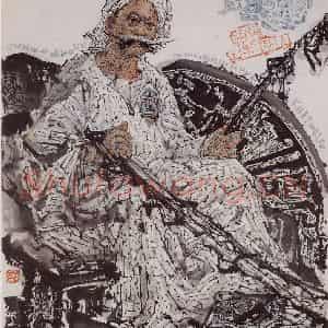1974年 石鲁《赶车人》国画人物写意作品图片鉴赏