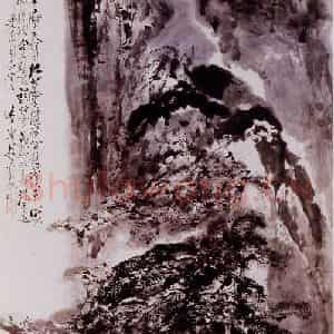 1974年 石鲁《月下华山》国画山水写意作品图片鉴赏
