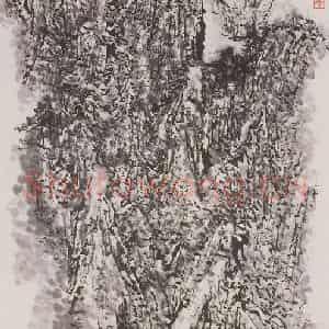 1974年 石鲁《华岳松风》国画山水写意作品图片鉴赏
