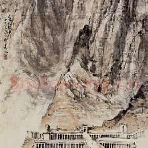 1956年 石鲁《卢克索古迹》国画山水写意作品图片鉴赏