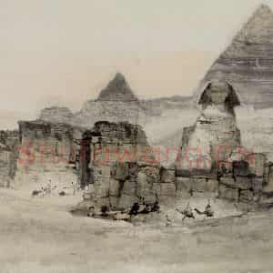 1956年 石鲁《金字塔的傍晚》国画山水写意作品图片鉴赏
