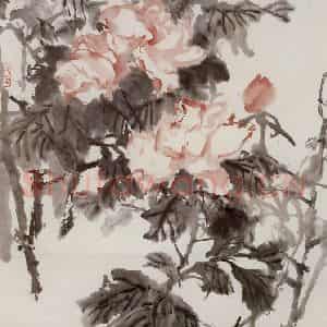 1959年 石鲁《牡丹》国画花鸟写意作品图片鉴赏