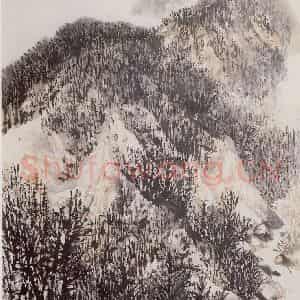 1960年 石鲁《秦岭冬麓》国画山水写意作品图片鉴赏