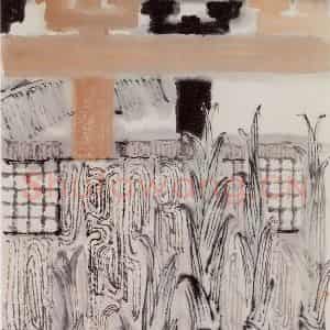 1961年 石鲁《广东农民讲习所一角》国画花鸟写意作品图片鉴赏
