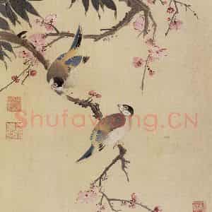 1936年 汪慎生《工笔花鸟册页》国画花鸟工笔作品图片鉴赏