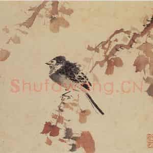 1940年 汪慎生《临孙隆花鸟册页》国画花鸟写意作品图片鉴赏