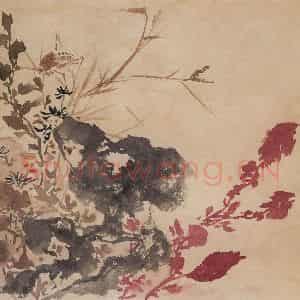 1940年 汪慎生《临孙隆花鸟册页》国画花鸟写意作品图片鉴赏
