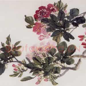 1954年 汪慎生《花卉册页》国画花鸟工笔作品图片鉴赏