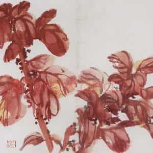 1954年 汪慎生《花卉册页》国画花鸟写意作品图片鉴赏
