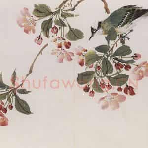 1957年 汪慎生《花鸟册页》国画花鸟工笔作品图片鉴赏