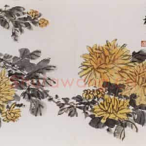 1957年 汪慎生《花鸟册页》国画花鸟兼工帯写作品图片鉴赏