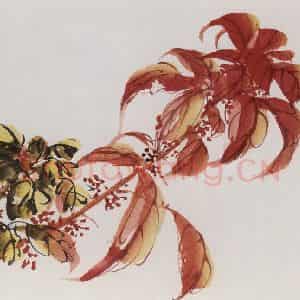 1957年 汪慎生《花鸟册页》国画花鸟兼工帯写作品图片鉴赏