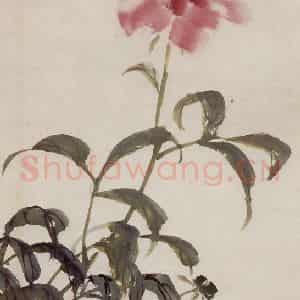 1960年 汪慎生《芍药》国画花鸟写意作品图片鉴赏