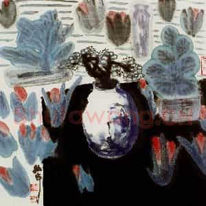 2002年 周韶华《案上清品》国画花鸟作品图片鉴赏