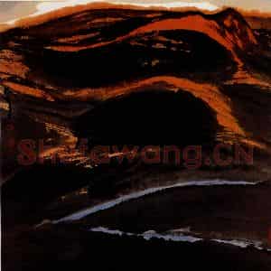 2002年 周韶华《远山爱夕阳》国画山水作品图片鉴赏