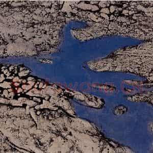 1991年 周韶华《高山湖》国画山水作品图片鉴赏