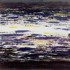2001年 周韶华《流水清音》国画山水作品图片鉴赏