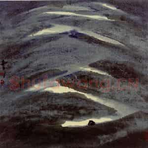2002年 周韶华《月光下》国画山水作品图片鉴赏