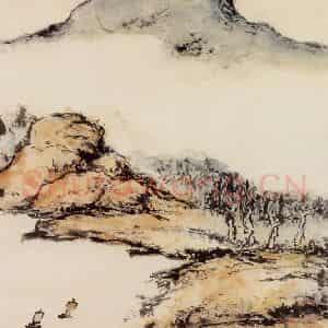 1992年 朱屺瞻《无题山水》国画山水作品图片鉴赏
