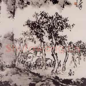 1992年 朱屺瞻《墨色山水》国画山水作品图片鉴赏