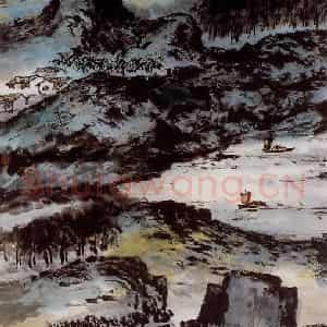 1992年 朱屺瞻《天地春》国画山水作品图片鉴赏