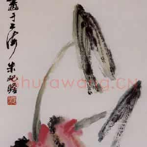 1982年 朱屺瞻《芋头》国画花鸟作品图片鉴赏