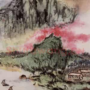 1984年 朱屺瞻《大地春意浓》国画山水作品图片鉴赏