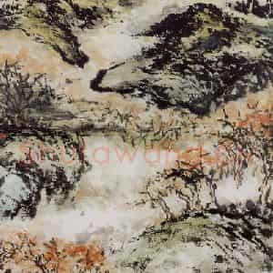 1989年 朱屺瞻《红叶万千重》国画山水作品图片鉴赏