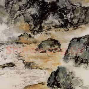 1990年 朱屺瞻《巫山十二》国画山水作品图片鉴赏