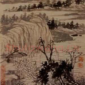 明末清初 石涛《金山龙游寺图册》国画山水作品图片鉴赏