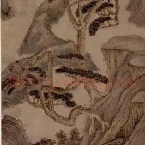 明末清初 石涛《听泉图》国画山水作品图片鉴赏